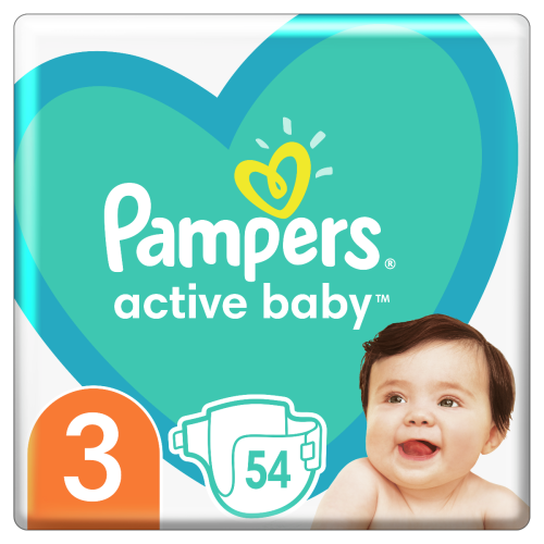 Підгузки Pampers Active Baby Розмір 3 (6-10 кг) 54 шт в інтернет-аптеці - фото №1 Підгузки Pampers Active Baby Розмір 3 (6-10 кг) 54 шт в інтернет-аптеці