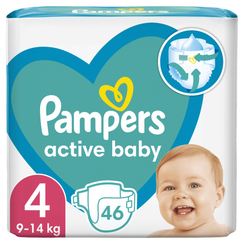 Підгузки Pampers Active Baby розмір 4 (9-14 кг) 46 шт ADD - фото №1 Підгузки Pampers Active Baby розмір 4 (9-14 кг) 46 шт ADD