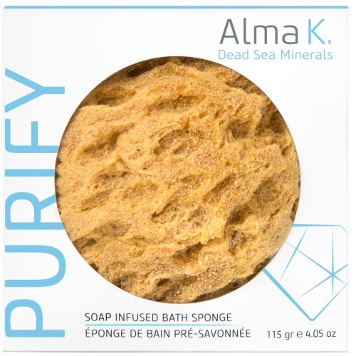 Губка Alma K. (Алма К.) для душа с мылом 115 г фото - фото №1 Губка Alma K. (Алма К.) для душа с мылом 115 г фото