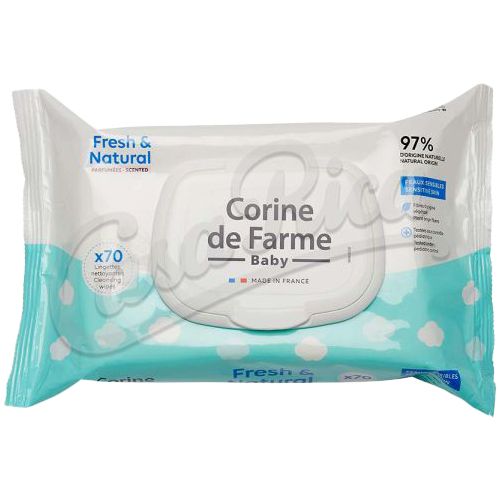 Салфетки влажные Corine de Farme (Корин де Фарм) детские Fresh & Natural №70 в городе Софиевка : цены, характеристики.  - фото №1 Салфетки влажные Corine de Farme (Корин де Фарм) детские Fresh & Natural №70 в городе Софиевка : цены, характеристики.