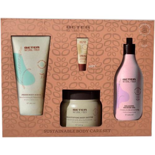 Набор Beter (Бетер) для тела Sustainable body care (гель для душа 300 мл+скраб 180 мл+масло для тела 227 г+бальзам для губ 5 мл) в городе Богородчаны : цены, характеристики.  - фото №1 Набор Beter (Бетер) для тела Sustainable body care (гель для душа 300 мл+скраб 180 мл+масло для тела 227 г+бальзам для губ 5 мл) в городе Богородчаны : цены, характеристики.