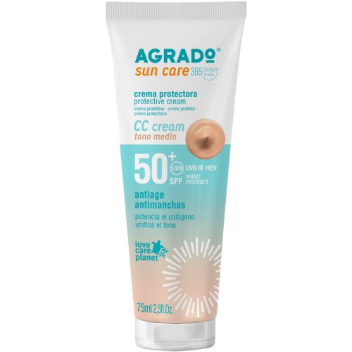 Крем Agrado (Аградо) СС солнцезащитный для лица SPF50+ 75 мл в городе Вышгород : цены, характеристики.  - фото №1 Крем Agrado (Аградо) СС солнцезащитный для лица SPF50+ 75 мл в городе Вышгород : цены, характеристики.