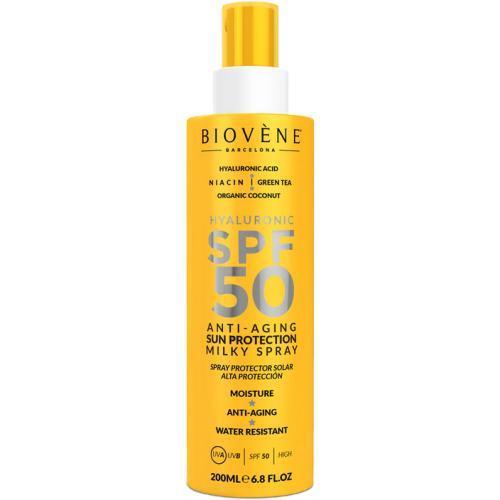 Спрей Biovene (Биовен) для тела солнцезащитный антивозрастной с гиалуроновой кислотой SPF50 200 мл в городе Рахов : цены, характеристики.  - фото №1 Спрей Biovene (Биовен) для тела солнцезащитный антивозрастной с гиалуроновой кислотой SPF50 200 мл в городе Рахов : цены, характеристики.
