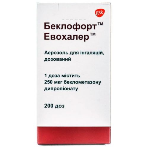 Беклофорт 250 мкг аерозоль 200 доз в городе Вышгород : цены, характеристики.  - фото №1 Беклофорт 250 мкг аерозоль 200 доз в городе Вышгород : цены, характеристики.