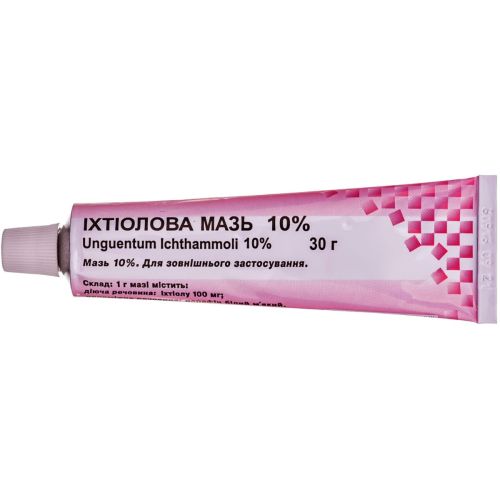 Іхтіолова 10% мазь 30 г в Дніпрі : ціни, характеристика.  - фото №1 Іхтіолова 10% мазь 30 г в Дніпрі : ціни, характеристика.