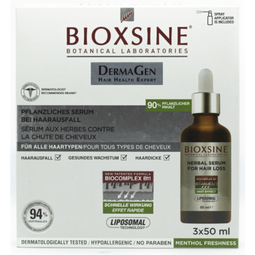 Сироватка Bioxsine DermaGen проти випадіння волосся 3х50 мл купити - фото №1 Сироватка Bioxsine DermaGen проти випадіння волосся 3х50 мл купити