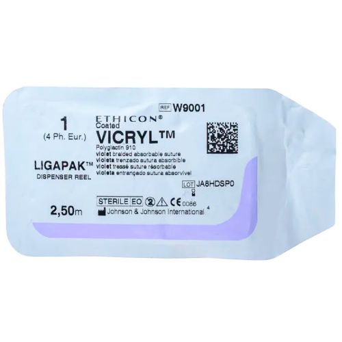 Шовний матеріал Вікрил 1 котушка 250 см в Україні - фото №1 Шовний матеріал Вікрил 1 котушка 250 см в Україні