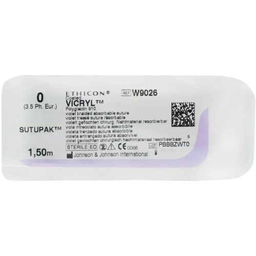 Шовний матеріал Вікрил 0 без голки 1,5 м в Україні - фото №1 Шовний матеріал Вікрил 0 без голки 1,5 м в Україні