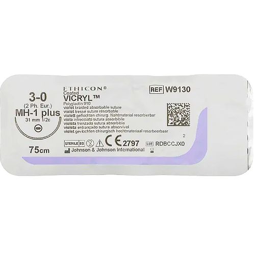 Шовный материал Викрил 3-0 (1/2 круга) колющая игла 31 мм 75 см W9130 в городе Харьков : цены, характеристики.  - фото №1 Шовный материал Викрил 3-0 (1/2 круга) колющая игла 31 мм 75 см W9130 в городе Харьков : цены, характеристики.