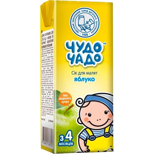 Сок Чудо-Чадо из зеленых яблок без сахара (с 4 месяцев) 200 мл в городе Вышгород : цены, характеристики.  - фото №1 Сок Чудо-Чадо из зеленых яблок без сахара (с 4 месяцев) 200 мл в городе Вышгород : цены, характеристики.