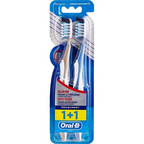 Зубная щетка Oral-B (Орал-Би) ProExpert Все в одном 1+1 средней жесткости №2 в городе Вышгород : цены, характеристики.  - фото №1 Зубная щетка Oral-B (Орал-Би) ProExpert Все в одном 1+1 средней жесткости №2 в городе Вышгород : цены, характеристики.