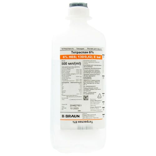 Тетраспан 6% розчин для iнфузій 500 мл №10 в місті Глобине : ціни, характеристика.  - фото №1 Тетраспан 6% розчин для iнфузій 500 мл №10 в місті Глобине : ціни, характеристика.