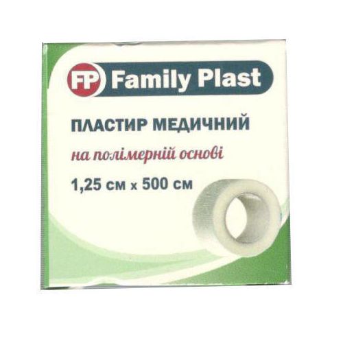 Пластырь Family Plast медицинский на полимерной основе 1,25 см х 500 см  в городе Вышгород : цены, характеристики.  - фото №1 Пластырь Family Plast медицинский на полимерной основе 1,25 см х 500 см  в городе Вышгород : цены, характеристики.
