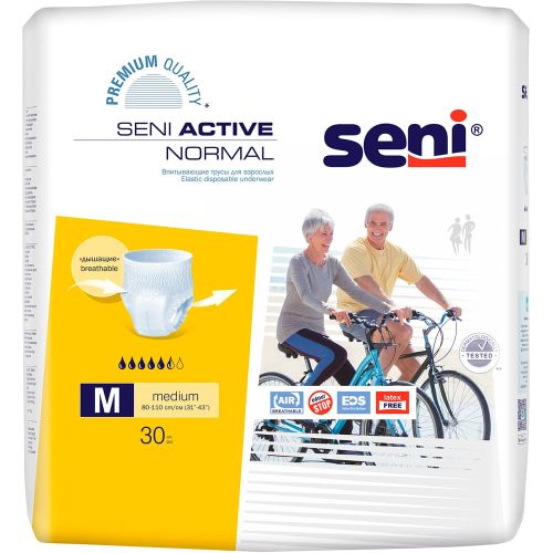 Труси Seni Active Normal поглинаючі для дорослих р. M №30 в місті Софіївка : ціни, характеристика.  - фото №1 Труси Seni Active Normal поглинаючі для дорослих р. M №30 в місті Софіївка : ціни, характеристика.