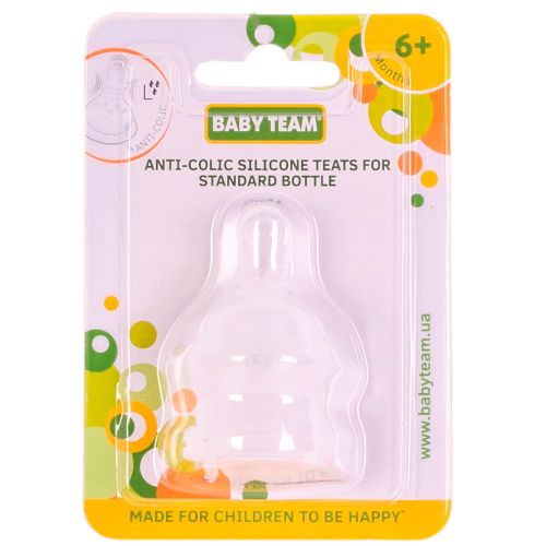 Соска от 6+ месяцев силиконовая классическая 2 шт (сильный поток) Baby Team (2004)  в городе Рахов : цены, характеристики.  - фото №1 Соска от 6+ месяцев силиконовая классическая 2 шт (сильный поток) Baby Team (2004)  в городе Рахов : цены, характеристики.