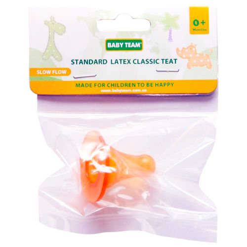Соска Baby Team латексная классическая   в городе Глобино : цены, характеристики.  - фото №1 Соска Baby Team латексная классическая   в городе Глобино : цены, характеристики.