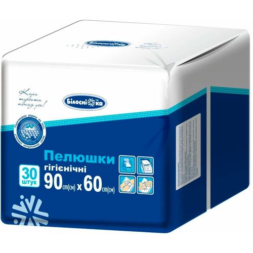 Пелюшки гігієнічні Білосніжка 90 х 60 см №30 в місті Богородчани : ціни, характеристика.  - фото №1 Пелюшки гігієнічні Білосніжка 90 х 60 см №30 в місті Богородчани : ціни, характеристика.