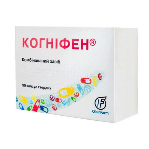 Когніфен 300 мг/5 мг капсули №30 в місті Бориспіль : ціни, характеристика. - фото №1 Когніфен 300 мг/5 мг капсули №30 в місті Бориспіль : ціни, характеристика.