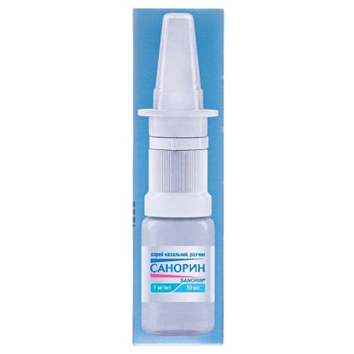 Санорин 0,1% спрей 10 мл в городе Одесса : цены, характеристики.  - фото №1 Санорин 0,1% спрей 10 мл в городе Одесса : цены, характеристики.