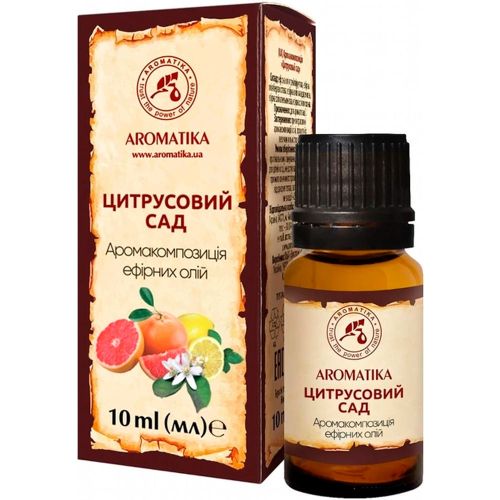 Аромакомпозиція ефірних олій Цитрусовий сад 10 мл в місті Богородчани : ціни, характеристика.  - фото №1 Аромакомпозиція ефірних олій Цитрусовий сад 10 мл в місті Богородчани : ціни, характеристика.