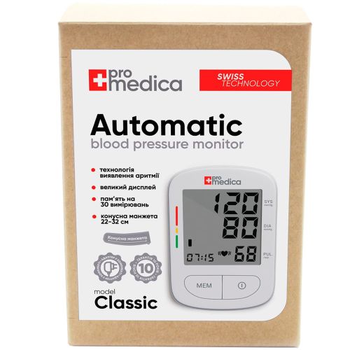 Тонометр ProMedica Classic автомат в городе Львов : цены, характеристики.  - фото №1 Тонометр ProMedica Classic автомат в городе Львов : цены, характеристики.
