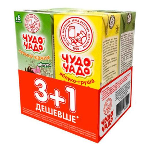 Набор Сок Чудо-Чадо 3+1 200 мл в городе Вышгород : цены, характеристики.  - фото №1  Набор Сок Чудо-Чадо 3+1 200 мл в городе Вышгород : цены, характеристики.