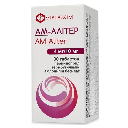 АМ-Алітер 4 мг/10 мг таблетки №30 в місті Крюківщина : ціни, характеристика.  - фото №1 АМ-Алітер 4 мг/10 мг таблетки №30 в місті Крюківщина : ціни, характеристика.