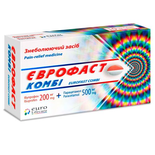 Єврофаст Комбі 200 мг/500 мг капсули №10 в місті Богородчани : ціни, характеристика.  - фото №1 Єврофаст Комбі 200 мг/500 мг капсули №10 в місті Богородчани : ціни, характеристика.
