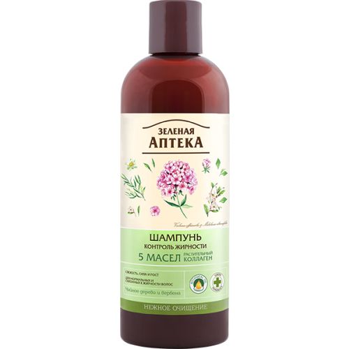 Шампунь Зелена Аптека контроль жирності 5 олій 500 мл в місті Первомайськ : ціни, характеристика.  - фото №1 Шампунь Зелена Аптека контроль жирності 5 олій 500 мл в місті Первомайськ : ціни, характеристика.