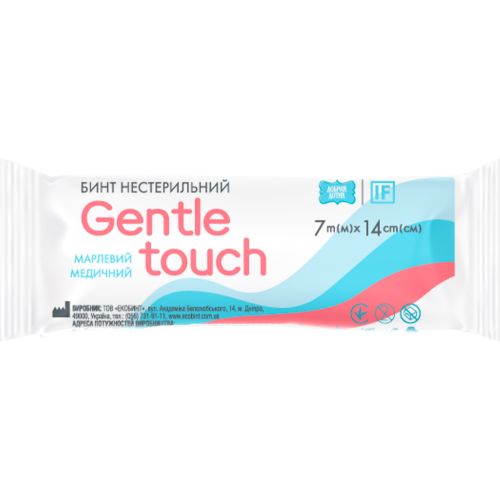 Бинт Gentle touch нестерильний, 7 м х 14 см №1 в місті Житомир : ціни, характеристика.  - фото №1 Бинт Gentle touch нестерильний, 7 м х 14 см №1 в місті Житомир : ціни, характеристика.