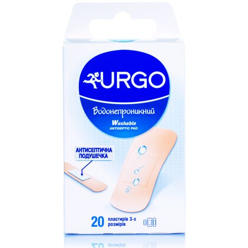 Лейкопластир Urgo водонепроникний з антисептиком (20х40 мм №6,34х72 мм №4,19х72 мм №10) №20 в місті Канів : ціни, характеристика.  - фото №1 Лейкопластир Urgo водонепроникний з антисептиком (20х40 мм №6,34х72 мм №4,19х72 мм №10) №20 в місті Канів : ціни, характеристика.