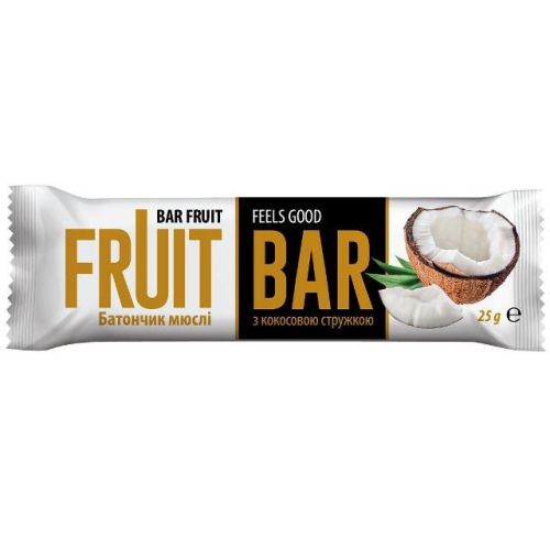 Батончик-Мюслі Fruit Bar (Фрут Бар) глазурований кокосова стружка 25 г в місті Глобине : ціни, характеристика.  - фото №1 Батончик-Мюслі Fruit Bar (Фрут Бар) глазурований кокосова стружка 25 г в місті Глобине : ціни, характеристика.