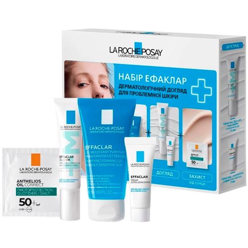 Набір La Roche-Posay (Ля Рош-Позе) Effaclar (Гель-мус Effaclar 50 мл, Effaclar Duo+М 15 мл, Сироватка Effaclar 3 мл, Anthelios Oil Correct 2 мл) ціна - фото №1 Набір La Roche-Posay (Ля Рош-Позе) Effaclar (Гель-мус Effaclar 50 мл, Effaclar Duo+М 15 мл, Сироватка Effaclar 3 мл, Anthelios Oil Correct 2 мл) ціна