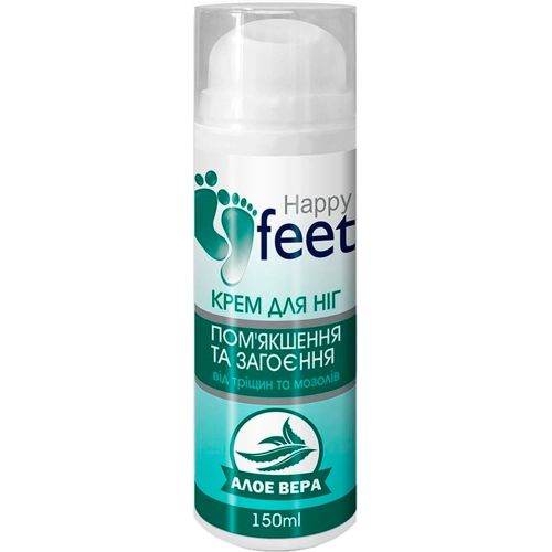 Крем Happy Feet (Хеппі Фіт) для ніг проти тріщин і мозолів для пом'якшення і загоєння Алое вера 150 мл в місті Канів : ціни, характеристика.  - фото №1 Крем Happy Feet (Хеппі Фіт) для ніг проти тріщин і мозолів для пом'якшення і загоєння Алое вера 150 мл в місті Канів : ціни, характеристика.