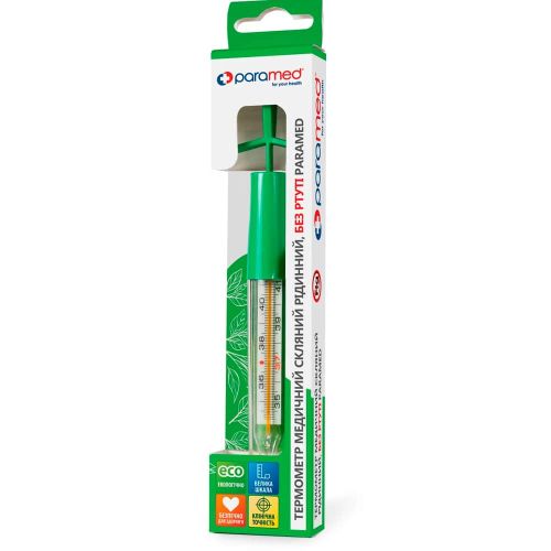 Термометр медицинский Paramed стеклянный без ртути в городе Канев : цены, характеристики.  - фото №1 Термометр медицинский Paramed стеклянный без ртути в городе Канев : цены, характеристики.