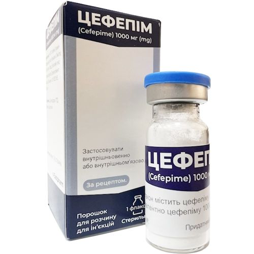 Цефепім 1000 мг порошок для розчину для ін'єкцій флакон №1 в місті Первомайськ : ціни, характеристика.  - фото №1 Цефепім 1000 мг порошок для розчину для ін'єкцій флакон №1 в місті Первомайськ : ціни, характеристика.