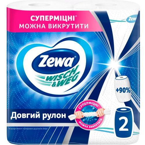 Рушник паперовий Zewa Wisch Weg 2-шаровий №2 ціна - фото №1 Рушник паперовий Zewa Wisch Weg 2-шаровий №2 ціна