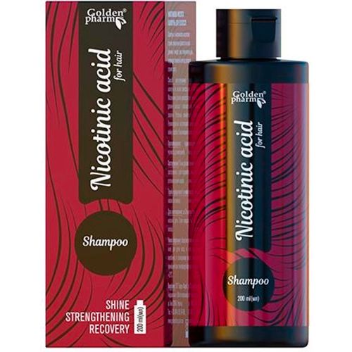 Шампунь для волос Golden Pharm Никотиновая кислота 200 мл в городе Рахов : цены, характеристики.  - фото №1 Шампунь для волос Golden Pharm Никотиновая кислота 200 мл в городе Рахов : цены, характеристики.