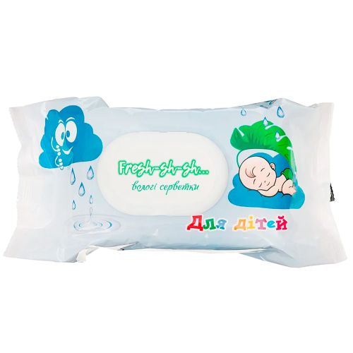 Серветки вологі Fresh-sh-sh дитячі антибактеріальні з екстрактом алое, вітаміном E та D-пантенолом №120 в місті Богородчани : ціни, характеристика.  - фото №1 Серветки вологі Fresh-sh-sh дитячі антибактеріальні з екстрактом алое, вітаміном E та D-пантенолом №120 в місті Богородчани : ціни, характеристика.