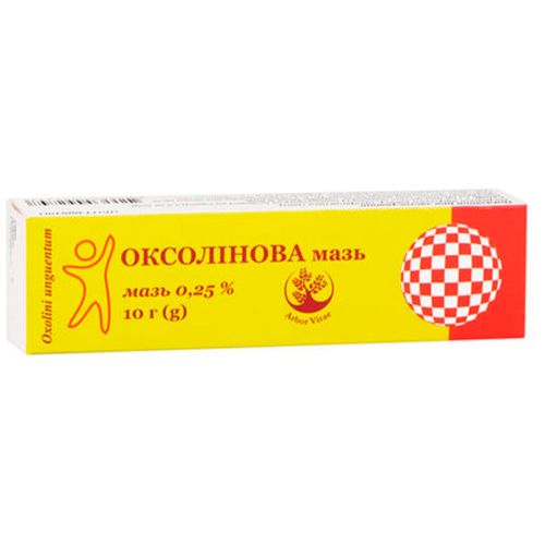 Оксолінова мазь 0,25% туба 10 г в місті Глобине : ціни, характеристика.  - фото №1 Оксолінова мазь 0,25% туба 10 г в місті Глобине : ціни, характеристика.