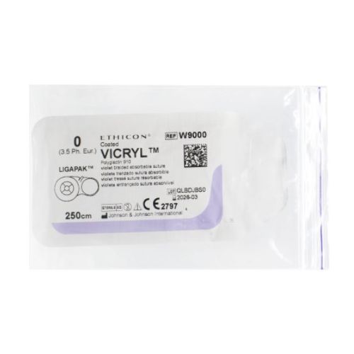 Шовний матеріал Вікрил 0 без голки 2,5м в Україні - фото №1 Шовний матеріал Вікрил 0 без голки 2,5м в Україні