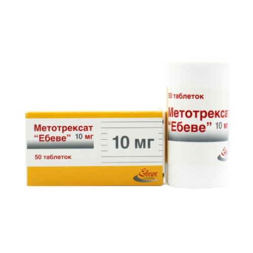 Метотрексат Эбеве 10 мг таблетки №50 в городе Вышгород : цены, характеристики.  - фото №1 Метотрексат Эбеве 10 мг таблетки №50 в городе Вышгород : цены, характеристики.