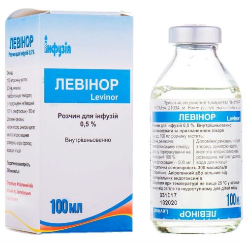 Левінор 0,5% розчин 100 мл в місті Крюківщина : ціни, характеристика.  - фото №1 Левінор 0,5% розчин 100 мл в місті Крюківщина : ціни, характеристика.
