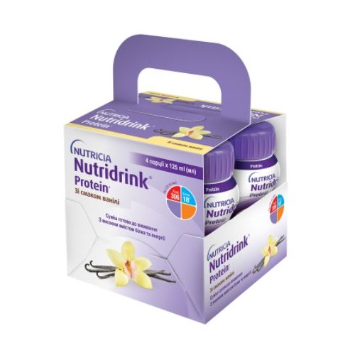 Пищевой продукт д/спец. мед. целей: энтеральное питание Нутридринк Протеин со вкусом ванили 4х125 мл в городе Вышгород : цены, характеристики.  - фото №1 Пищевой продукт д/спец. мед. целей: энтеральное питание Нутридринк Протеин со вкусом ванили 4х125 мл в городе Вышгород : цены, характеристики.