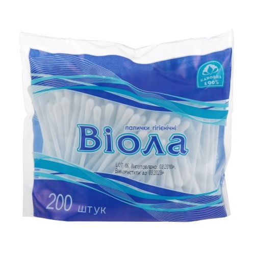 Ватные палочки Виола п/этил. упаковка №200 в городе Глобино : цены, характеристики.  - фото №1 Ватные палочки Виола п/этил. упаковка №200 в городе Глобино : цены, характеристики.