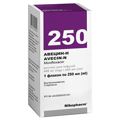 Авецин-Н розчин для інфузій по 400 мг/250 мл флакон №1 в місті Тернопіль : ціни, характеристика. - фото №1 Авецин-Н розчин для інфузій по 400 мг/250 мл флакон №1 в місті Тернопіль : ціни, характеристика.