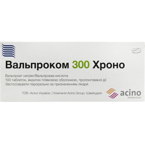 Вальпроком Хроно 300 мг таблетки №100 в місті Глобине : ціни, характеристика.  - фото №1 Вальпроком Хроно 300 мг таблетки №100 в місті Глобине : ціни, характеристика.