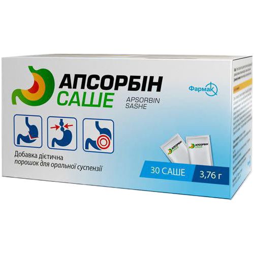 Апсорбин порошок для оральной суспензии саше №30 в городе Вышгород : цены, характеристики.  - фото №1 Апсорбин порошок для оральной суспензии саше №30 в городе Вышгород : цены, характеристики.