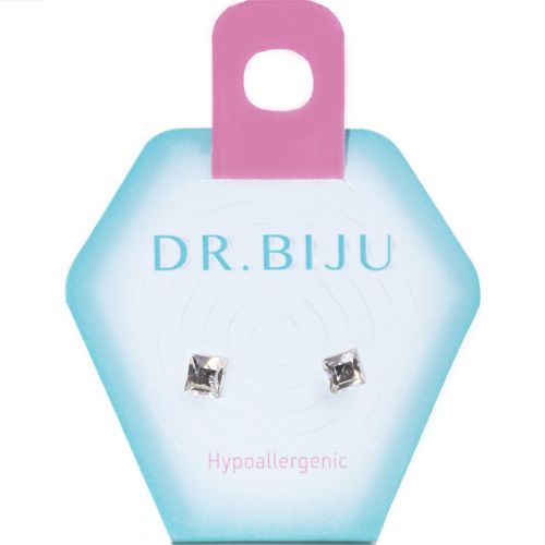 Сережки-голки Dr.Biju Квадрат 4,0 мм Кришталь, дитячі, 1 пара в аптеці - фото №1 Сережки-голки Dr.Biju Квадрат 4,0 мм Кришталь, дитячі, 1 пара в аптеці