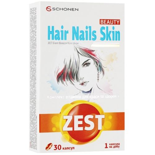 Zest (Зест) Beauty Hair Nails Skin (Б'юті волосся, нігті, шкіра) капсули №30 в місті Чернігів : ціни, характеристика.  - фото №1 Zest (Зест) Beauty Hair Nails Skin (Б'юті волосся, нігті, шкіра) капсули №30 в місті Чернігів : ціни, характеристика.